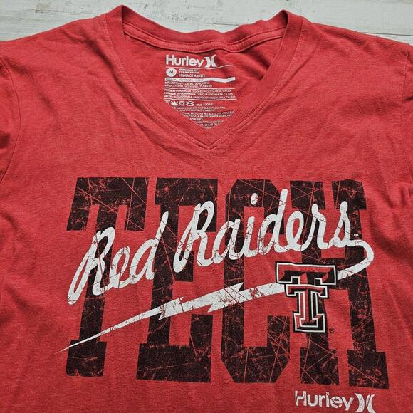 Texas Tech University Red Raiders Women's HURLEY Cotton Blend V-Neck Graphic Tee - Picture 3 of 5